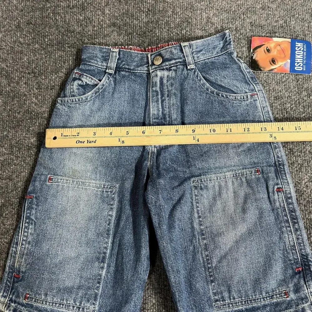 OshKosh B'gosh Shorts Boys 6 Blue Denim Jean Utility Elastic Waist New Tags